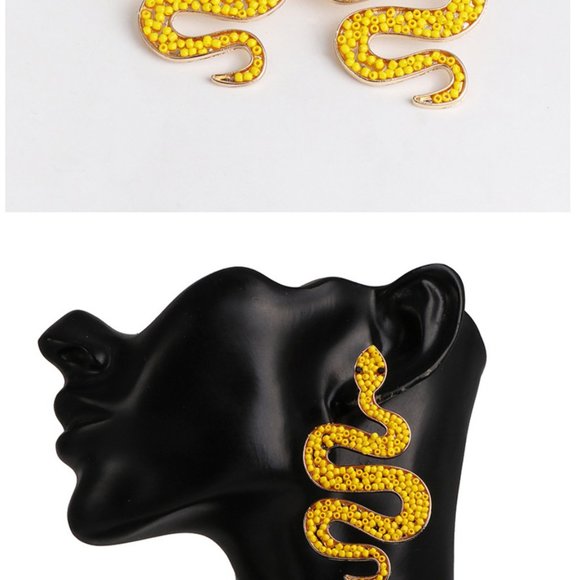Jewelry - Fashion Yellow Geometric Bead Stud Earrings